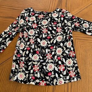 Women’s J. Jill Black Floral Blouse Top size Small S